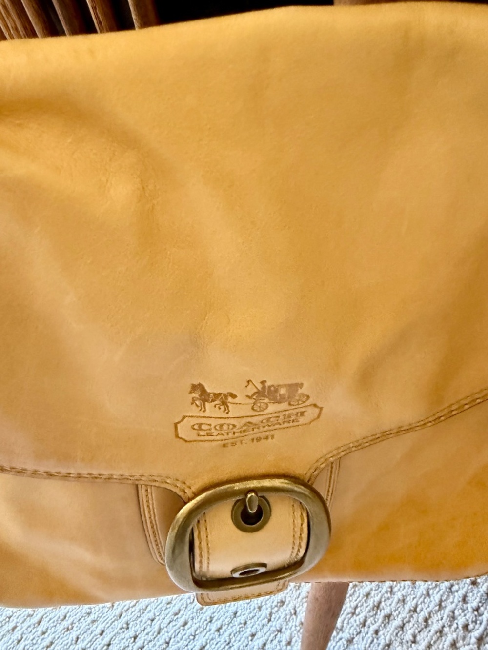 Coach Bleecker Tattersall Flap Shoulder Bag in Natural -EUC - Picture 4 of 14